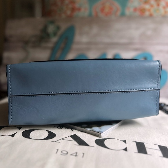 COACH SLATE BLUE & GUNMETAL CROSSBODY PARKER BAG 26852 - Picture 8 of 17